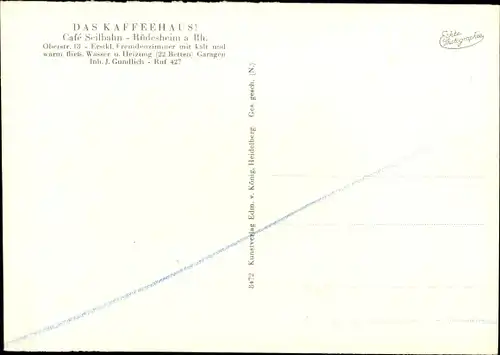 Ak Rüdesheim am Rhein, Das Kaffeehaus, Café Seilbahn