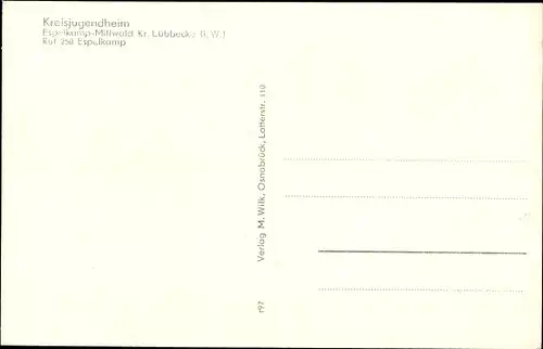 Ak Mittwald Espelkamp in Westfalen, Badeteich, Kreisjugendheim