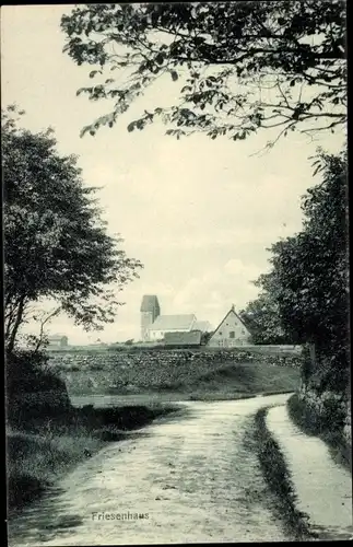 Ak Keitum Insel Sylt, Blick aus der Ferne auf die Keitumer Kirche