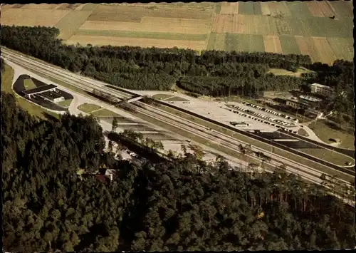 Ak Pfungstadt Hessen, Autobahn Hotel, Fliegeraufnahme