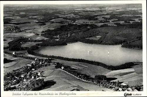 Ak Marienheide im Bergischen Land, Fliegeraufnahme, Brucher Talsperre