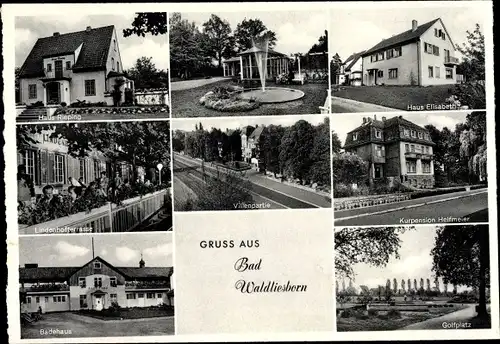 Ak Bad Waldliesborn Lippstadt in Westfalen, Haus Elisabeth, Haus Rieping, Badehaus, Golfplatz