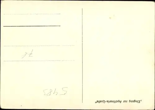 Ak Bad Neuenahr Ahrweiler in Rheinland Pfalz, Apollinaris Quelle