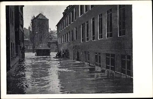 Ak Nürnberg, Hochwasser 1909, Eichamt, Unschlittplatz