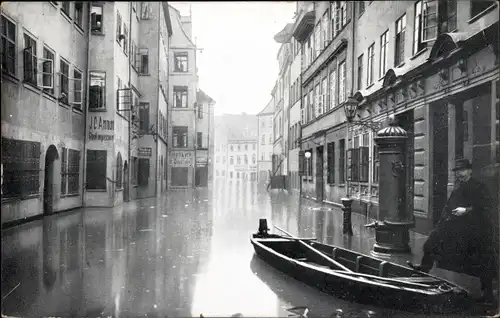 Ak Nürnberg in Mittelfranken Bayern, Tucherstraße, Hochwasser 1909