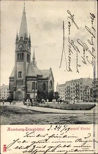 Ak Hamburg Eimsbüttel, Apostelkirche