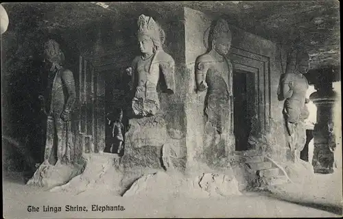 Ak Elephanta Indien, The Linga Shrine