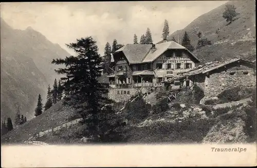 Ak Bruck an der Großglocknerstraße in Salzburg, Alpengasthof Trauneralpe