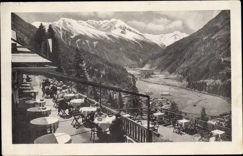 Ak Bad Gastein Badgastein Salzburg, Cafe Restaurant Windischgrätzhöhe, Blick gegen Tauern