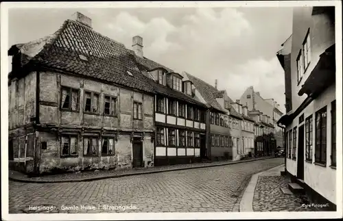 Ak Helsingør Helsingör Dänemark, Gamle Huse i Strandgade