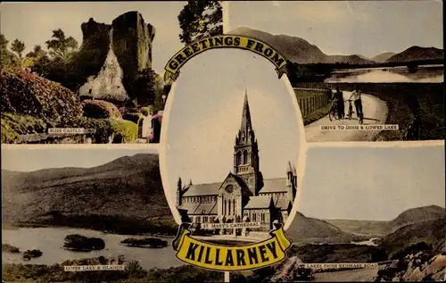 Ak Killarney Irland, Ross Castle, St. Mary's Cathedral, Drive to Dinis and Lower Lake