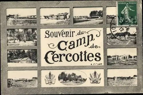 Ak Cercottes Loiret, Camp de Cercottes, Souvenir