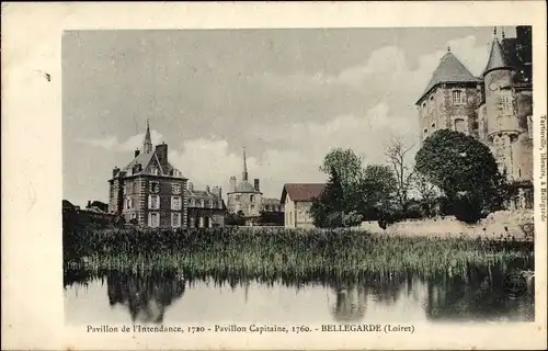 Ak Bellegarde Loiret, Chateau, Pavillon de l'Intendance, Pavillon Capitaine