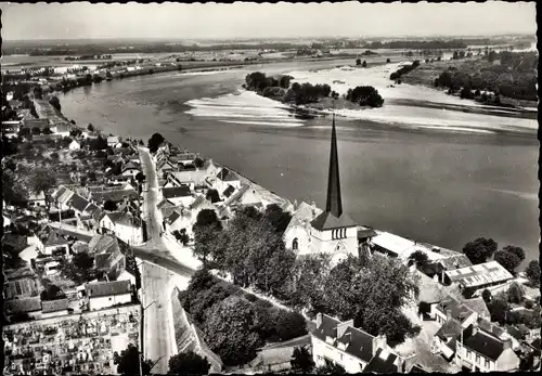 Ak Sully sur Loire Loiret, L'Eglise de Saint Germain, Luftbild