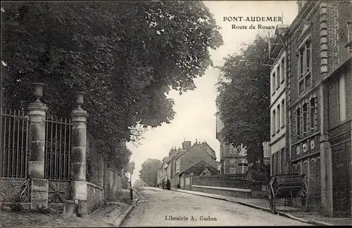 Ak Pont Audemer Eure, Route de Rouen