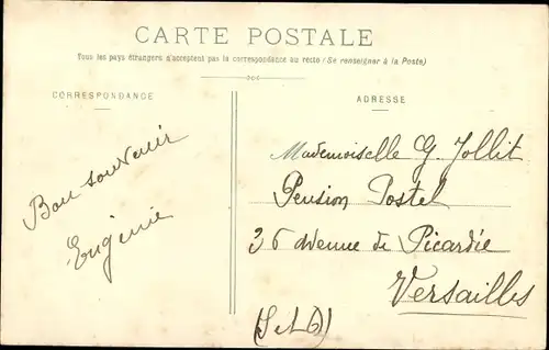 Ak Vivonne Vienne, La Vonne et le Bourg, vue prise du Pont de la Route nationale