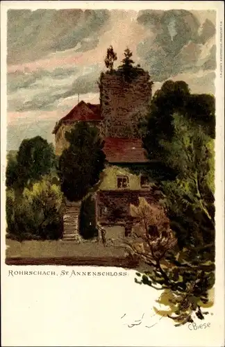 Künstler Litho Biese, C., Rorschach Kanton Sankt Gallen Schweiz, St. Annenschloss