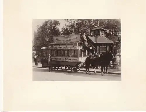 Foto Hamburg Mitte, Steintor, Pferdebahn, Wagendeckreklame J.H. Lange