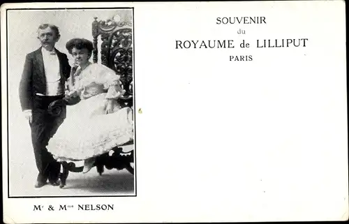 Ak Souvenir du Royaume de Lilliput Paris, Liliputaner, Mr & Mme Nelson