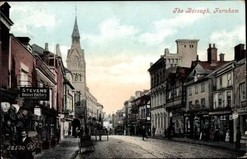 Ak Farnham Surrey England, The Borough, Stevens Basket Factory