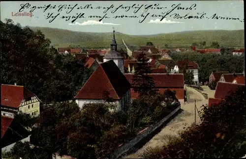 Ak Leißling Weißenfels in Sachsen Anhalt, Blick auf den Ort