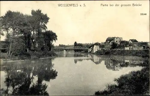 Ak Weißenfels an der Saale, Partie bei der großen Brücke