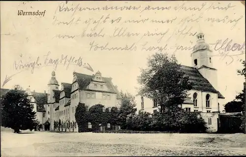 Ak Wermsdorf in Sachsen, Partie an der Kirche