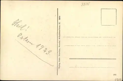 Passepartout Ak Stendal in der Altmark, Totalansicht der Ortschaft