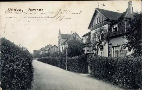 Ak Osterburg in der Altmark, Promenade, Wohnhäuser