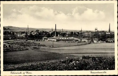 Ak Osterwieck am Harz, Totalansicht der Ortschaft