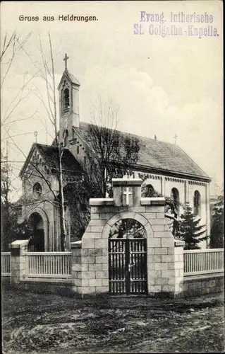 Ak Heldrungen in Thüringen, Golgatha Kapelle