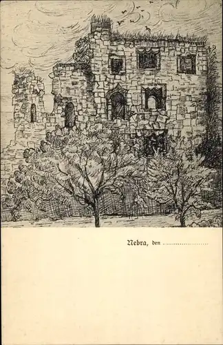 Ak Nebra an der Unstrut, Blick auf die Schlossruine