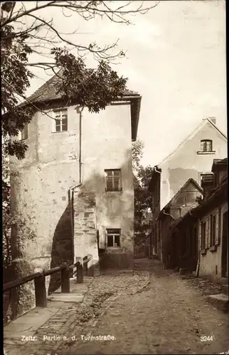 Ak Zeitz im Burgenlandkreis, Partie an der Turmstraße