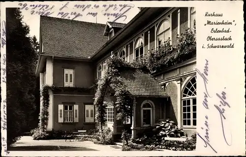 Ak Obersasbach Sasbach Baden in der Ortenau, Kurhaus Marienheim, Erlenbad