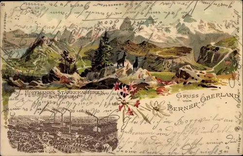 Passepartout Litho Bad Salzuflen im Kreis Lippe, Hoffmann's Stärkefabriken, Berner Oberland