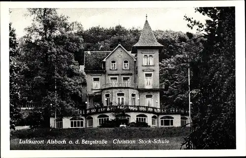 Ak Alsbach Hähnlein im Kreis Darmstadt Dieburg, Blick auf Christian Stock Schule