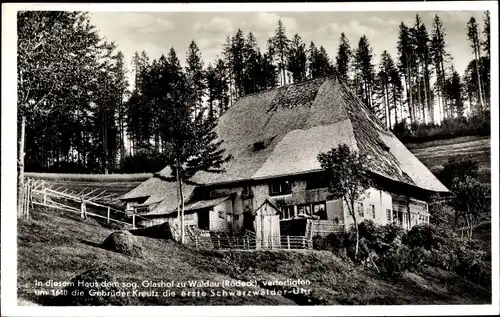 Ak Waldau Titisee Neustadt im Breisgau Schwarzwald, Glashof, Uhrmacher Gebr. Kreutz