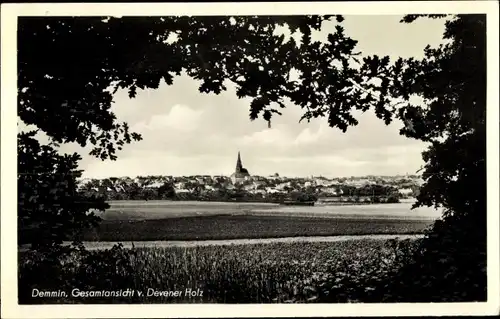 Ak Demmin in Vorpommern, Gesamtansicht des Ortes vom Devener Holz