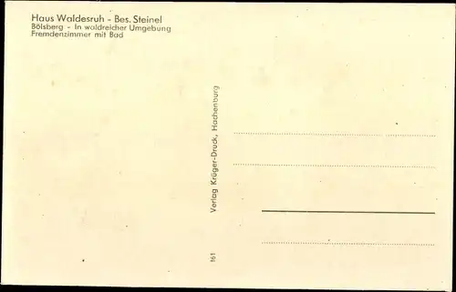 Ak Bölsberg Rheinland Pfalz, Haus Waldesruh