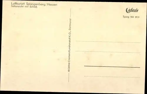 Ak Spangenberg in Hessen, Teilansicht mit Schloss