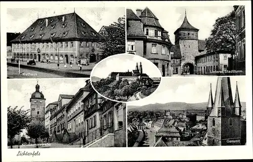 Ak Lichtenfels im Obermainland Oberfranken, Rathaus, Unterer Stadtturm, Schloss Banz