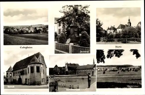 Ak Eubigheim Ahorn in Baden, Total, Denkmal, Schwimmbad, Schloss, Neidelsbach