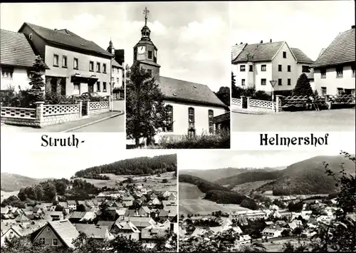 Ak Struth Helmershof Floh Seligenthal im Thüringer Wald, Kirche, Teilansichten