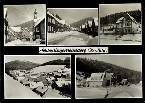 Ak Schleusingerneundorf Schleusingen in Thüringen, Detailansichten, Winter