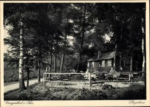 Ak Georgenthal Thüringer Wald, Steigerhaus, Wald