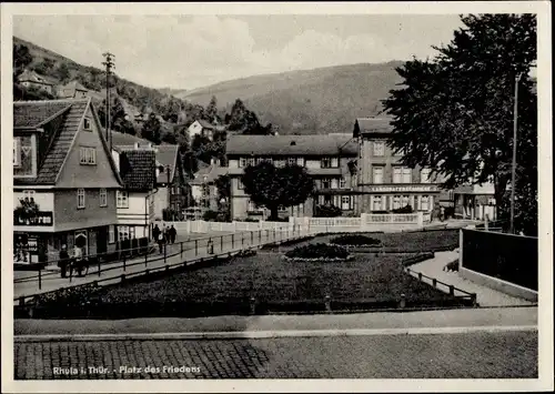 Ak Ruhla in Thüringen, Platz des Friedens, Grünanlage