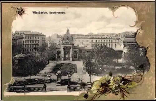 Passepartout Ak Wiesbaden in Hessen, Kochbrunnen