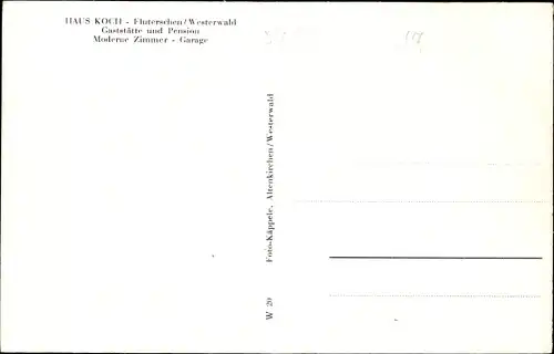 Ak Fluterschen im Westerwald, Gaststätte Haus Koch, Totalansicht