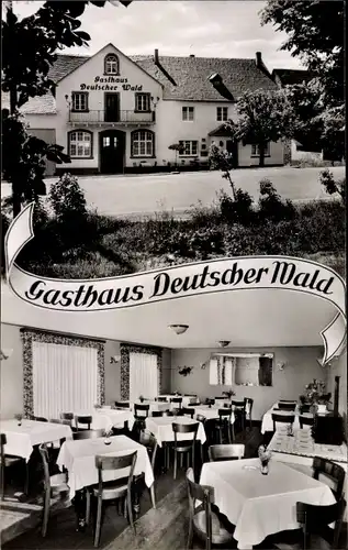 Ak Pfaffenheck Nörtershausen Rheinland Pfalz, Gasthaus Deutscher Wald, Innenansicht