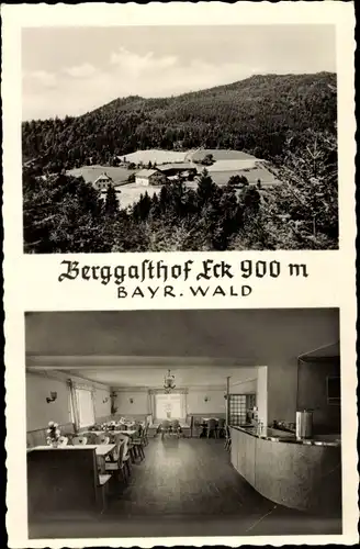 Ak Eck Arrach im Bayerischen Wald Oberpfalz, Berggasthof Eck, Innenansicht